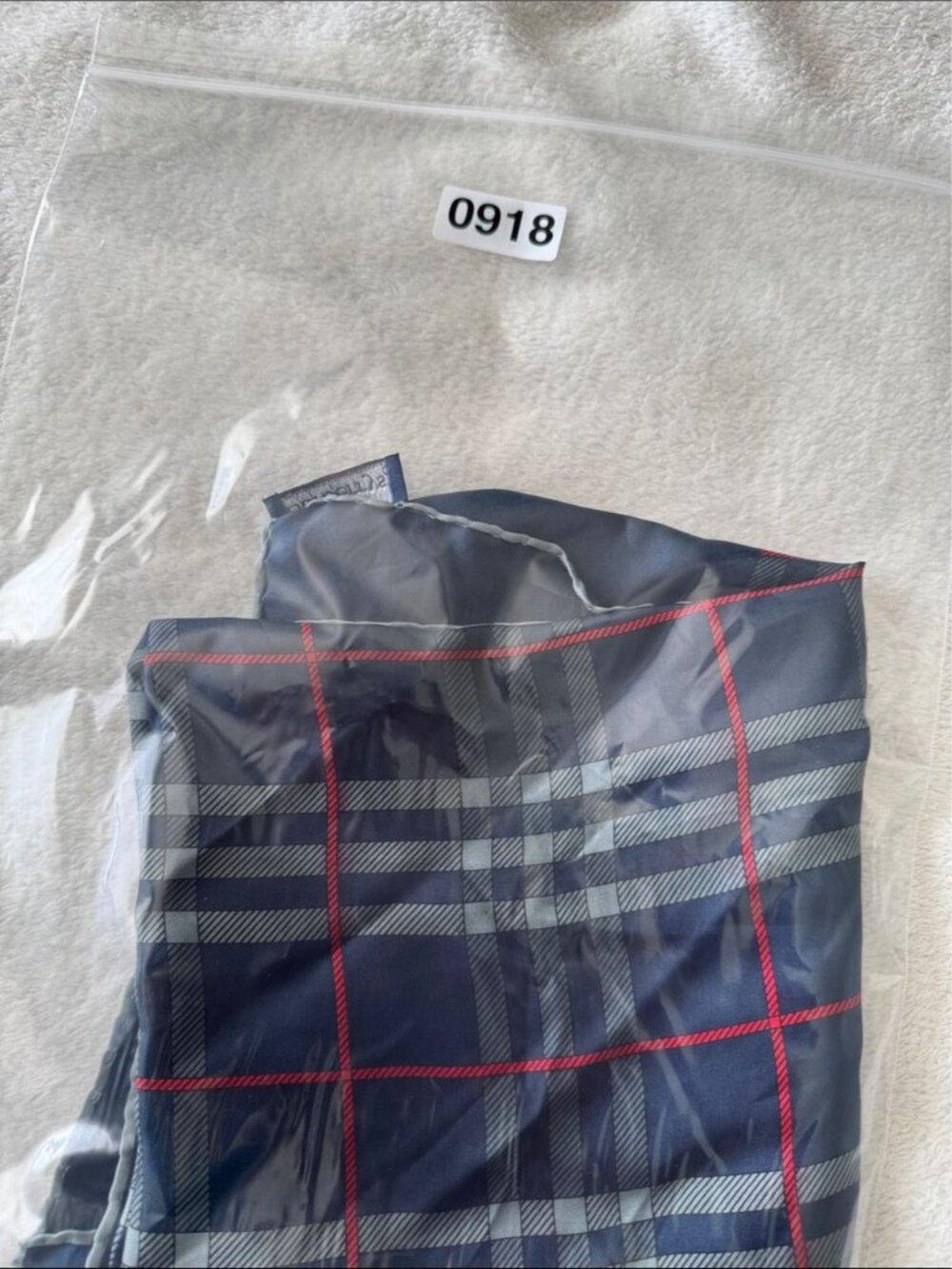 Vintage Burberry Silk Scarf Navy Plaid Nova Check Square Classic Luxury - Picture 16 of 16